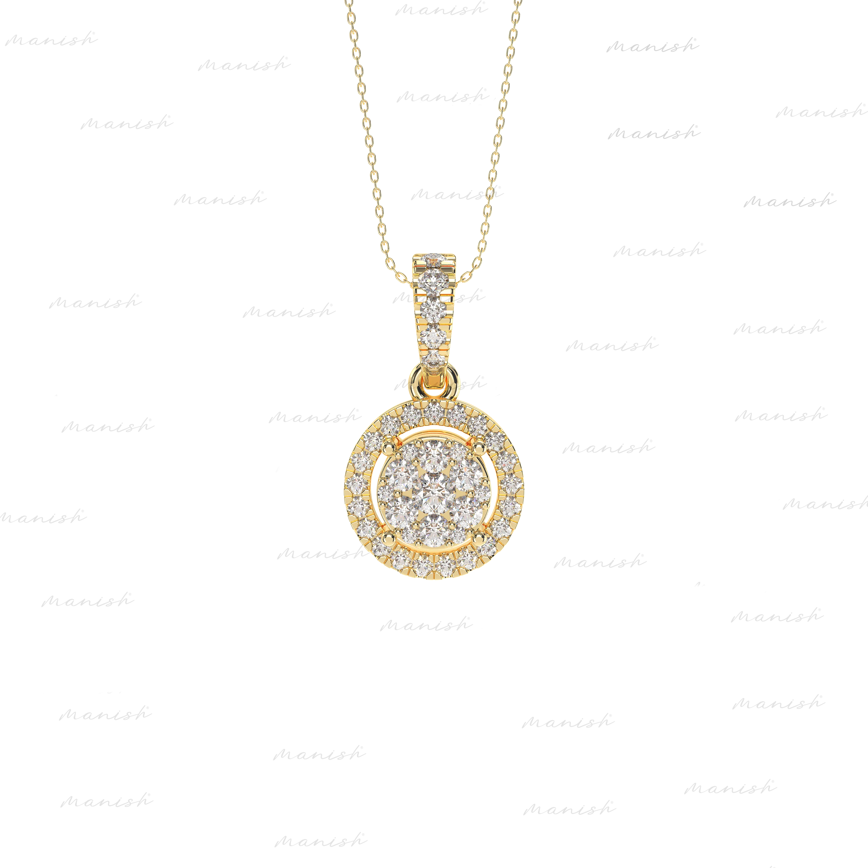 Natural Round Diamond Pendant